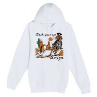 Check Your Ego Amigo Western Vintage Western Cowboy Premium Pullover Hoodie