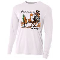 Check Your Ego Amigo Western Vintage Western Cowboy Cooling Performance Long Sleeve Crew