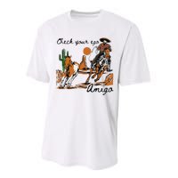 Check Your Ego Amigo Western Vintage Western Cowboy Performance Sprint T-Shirt