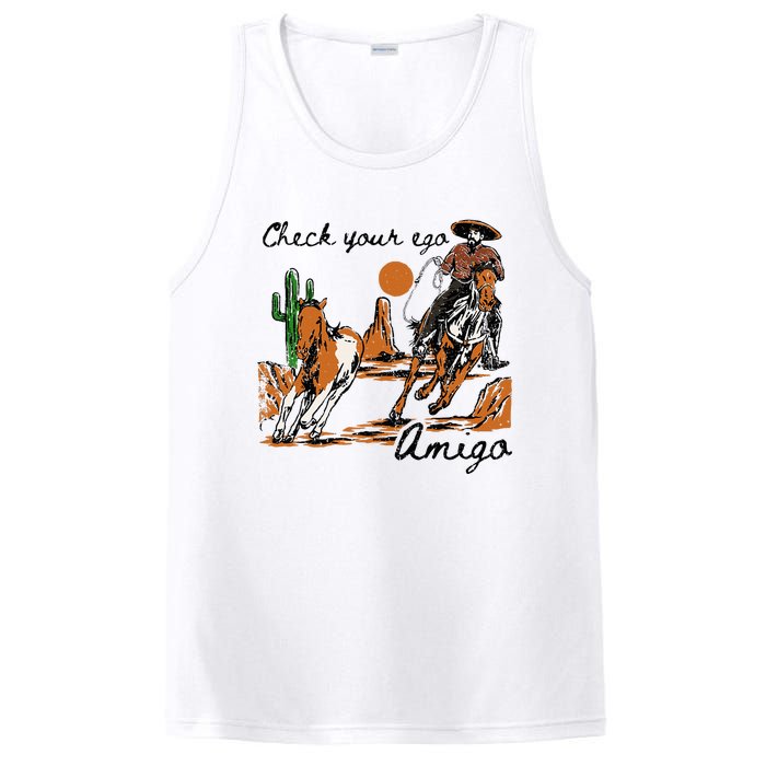 Check Your Ego Amigo Western Vintage Western Cowboy PosiCharge Competitor Tank