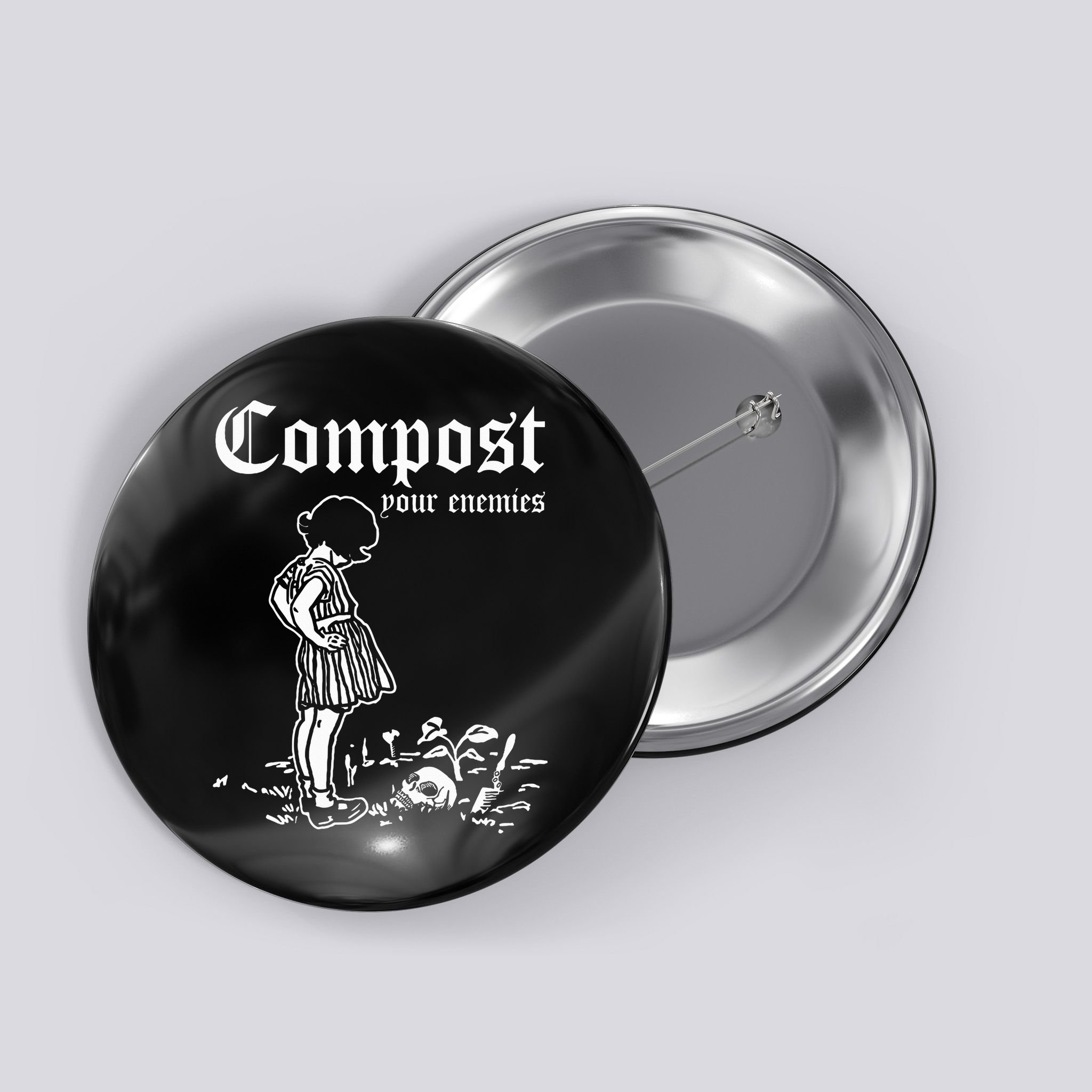 Compost Your Enemies Vintage Dark Button