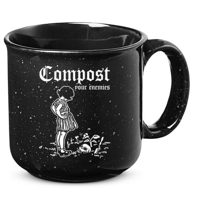 Compost Your Enemies Vintage Dark 15oz Campfire Ceramic Mug