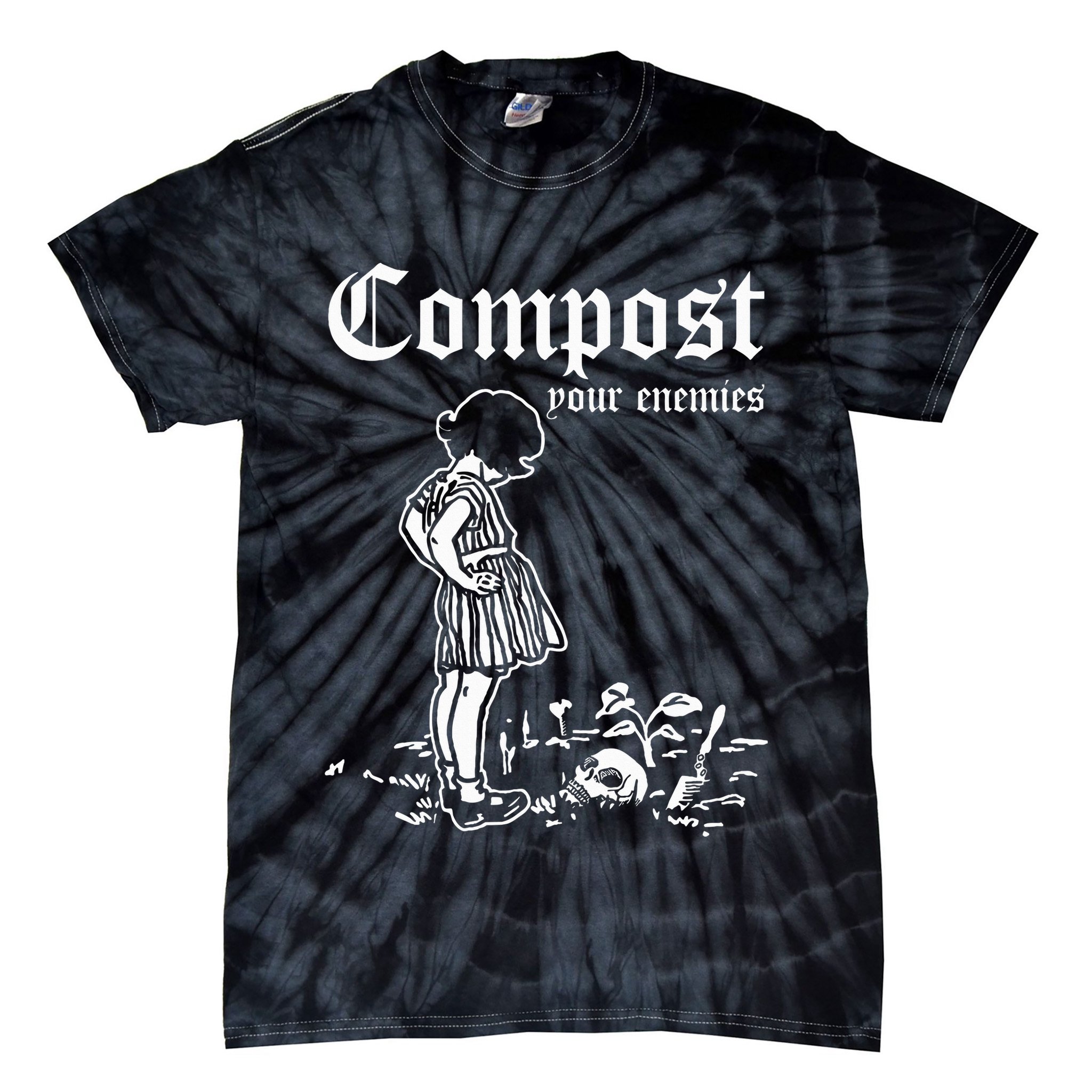 Compost Your Enemies Vintage Dark Tie-Dye T-Shirt
