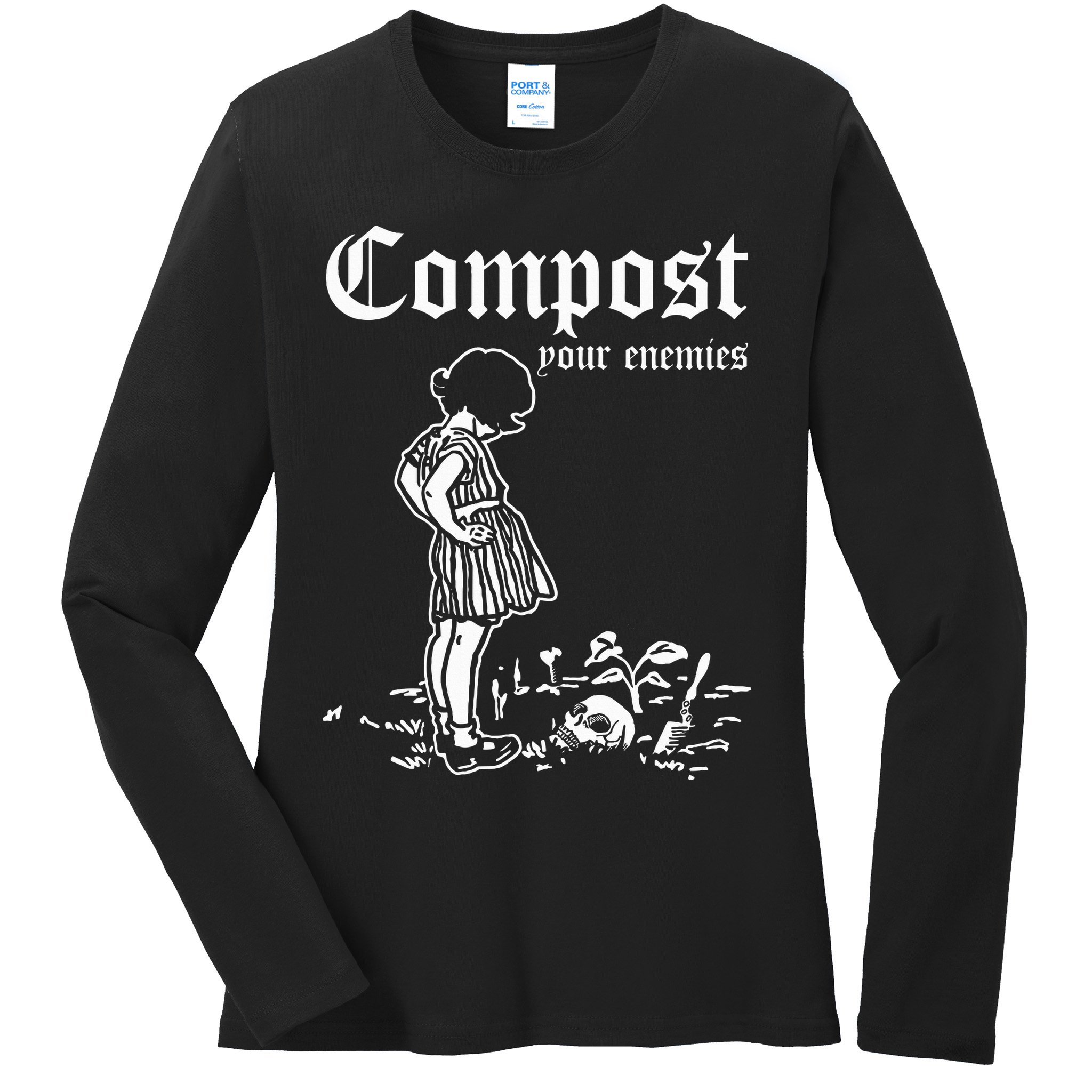 Compost Your Enemies Vintage Dark Ladies Long Sleeve Shirt
