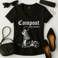 Compost Your Enemies Vintage Dark Women's V-Neck T-Shirt