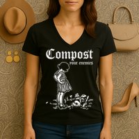 Compost Your Enemies Vintage Dark Women's V-Neck T-Shirt