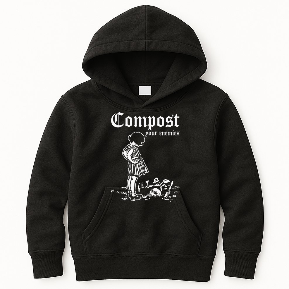 Compost Your Enemies Vintage Dark Kids Hoodie