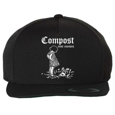 Compost Your Enemies Vintage Dark Wool Snapback Cap