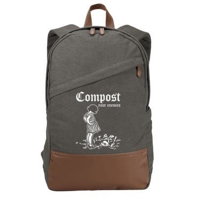Compost Your Enemies Vintage Dark Cotton Canvas Backpack