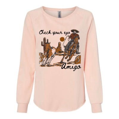 Check Your Ego Amigo Womens California Wash Sweatshirt