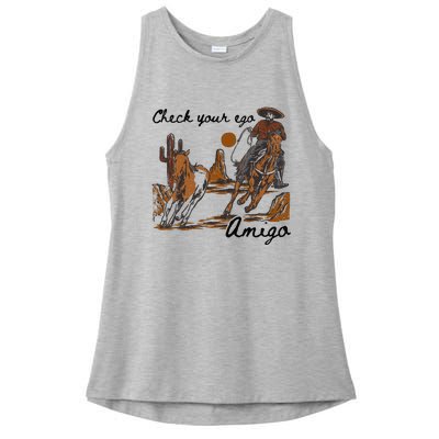 Check Your Ego Amigo Ladies PosiCharge Tri-Blend Wicking Tank