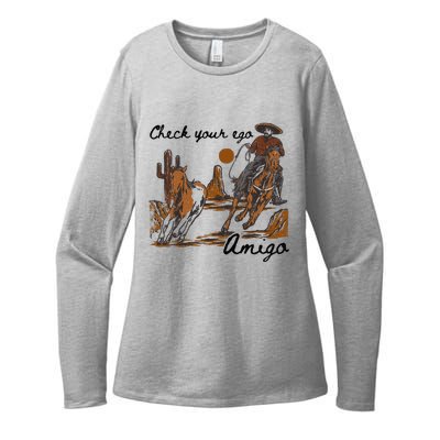 Check Your Ego Amigo Womens CVC Long Sleeve Shirt