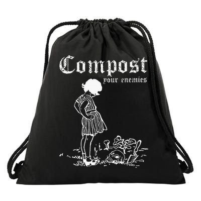 Compost Your Enemies Drawstring Bag