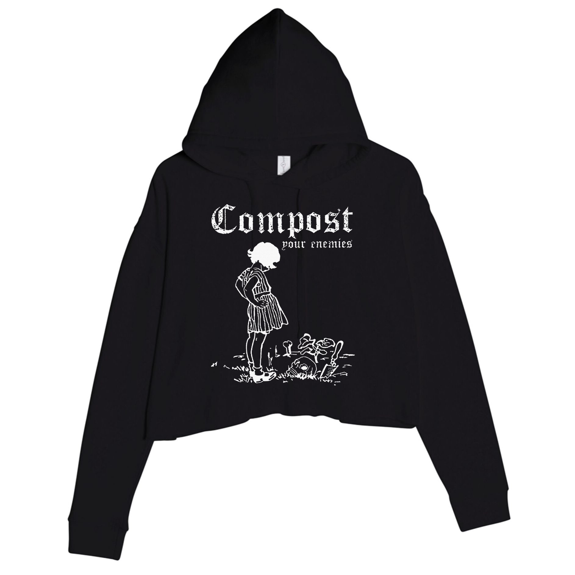 Compost Your Enemies Crop Fleece Hoodie