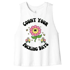 Count Your Fucking Days Women's Racerback Cropped Tank