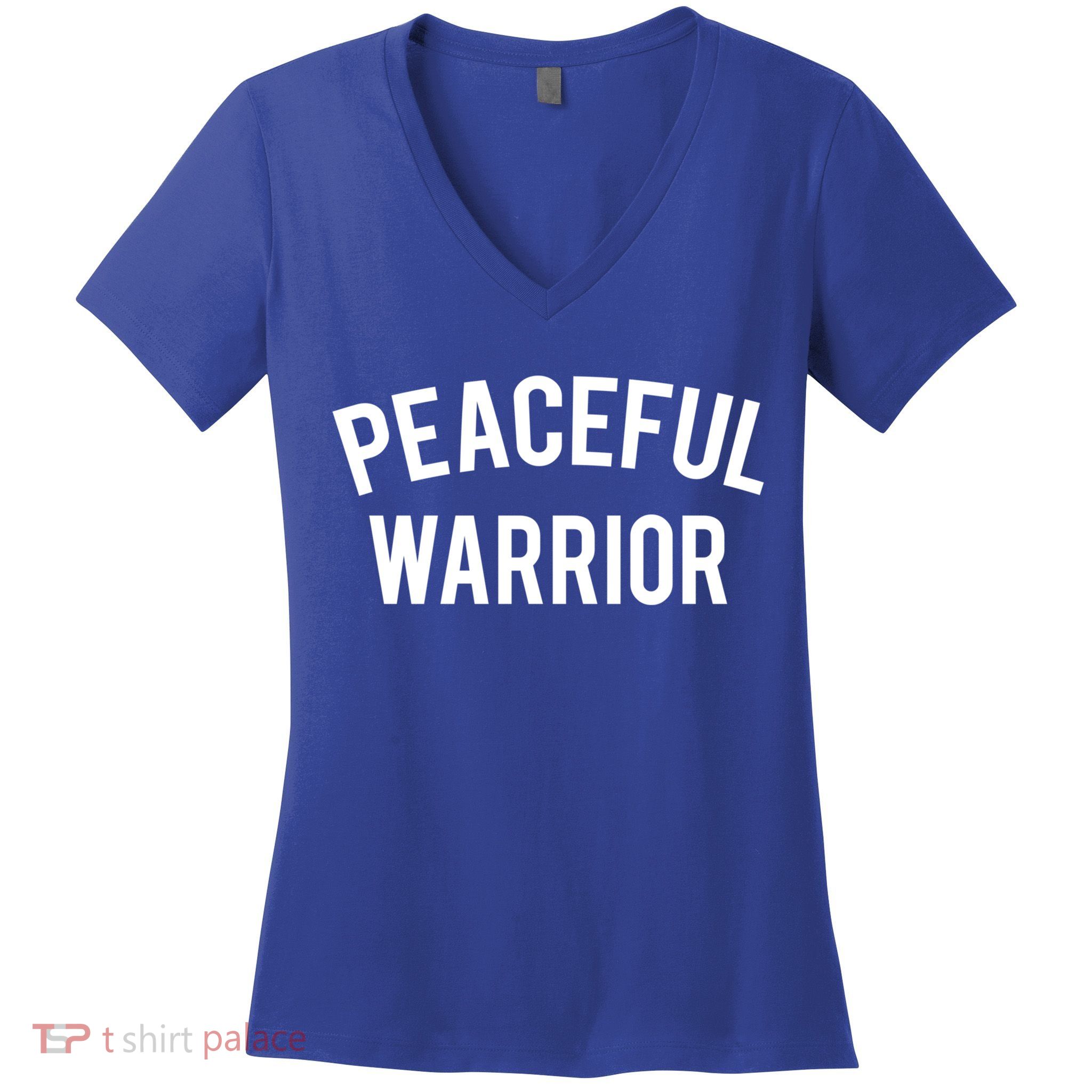 Cool Yoga Funny Gift Peaceful Warrior Gift Funny Gift Women's V-Neck T-Shirt