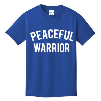 Cool Yoga Funny Gift Peaceful Warrior Gift Funny Gift Kids T-Shirt