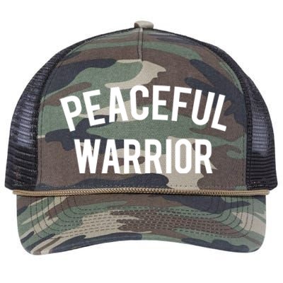 Cool Yoga Funny Gift Peaceful Warrior Gift Funny Gift Retro Rope Trucker Hat Cap