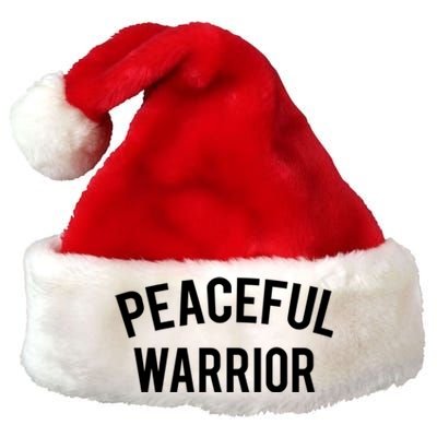 Cool Yoga Funny Gift Peaceful Warrior Gift Funny Gift Premium Christmas Santa Hat