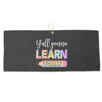 Cute Yall Gonna Learn Today Large Microfiber Waffle Golf Towel