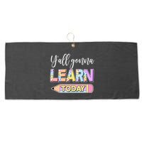 Cute Yall Gonna Learn Today Large Microfiber Waffle Golf Towel
