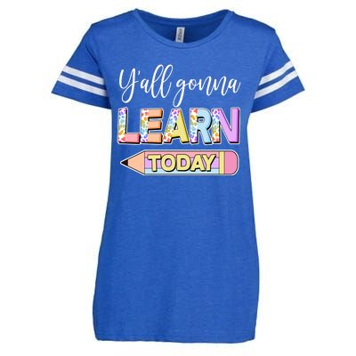 Cute Yall Gonna Learn Today Enza Ladies Jersey Football T-Shirt