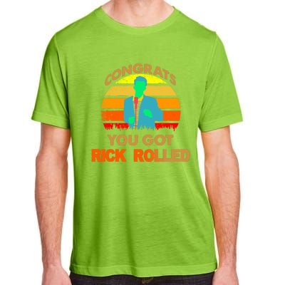 Congrats You Got Rick Rolled Meme Adult ChromaSoft Performance T-Shirt