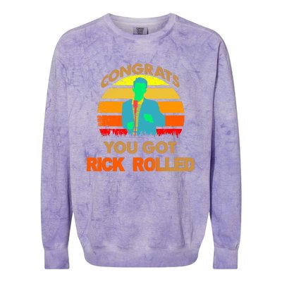 Congrats You Got Rick Rolled Meme Colorblast Crewneck Sweatshirt