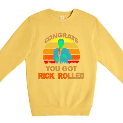 Congrats You Got Rick Rolled Meme Premium Crewneck Sweatshirt