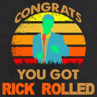 Congrats You Got Rick Rolled Meme 7 Panel Mesh Trucker Snapback Hat
