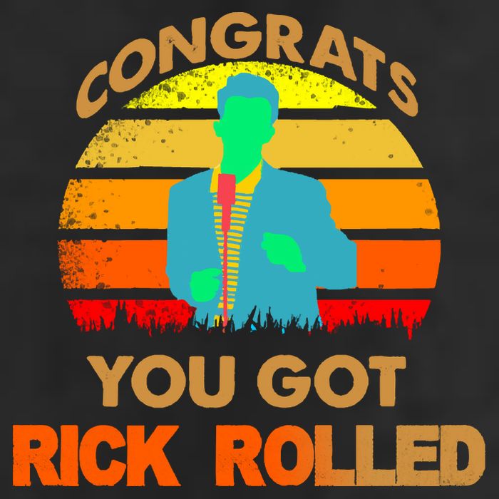 Congrats You Got Rick Rolled Meme 7 Panel Mesh Trucker Snapback Hat