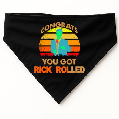 Congrats You Got Rick Rolled Meme USA-Made Doggie Bandana