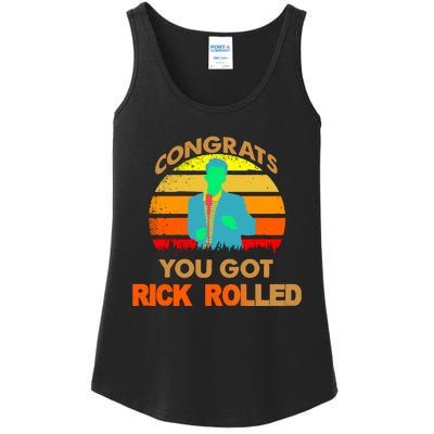 Congrats You Got Rick Rolled Meme Ladies Essential Tank