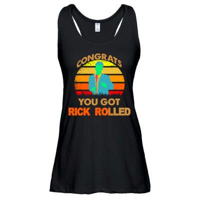 Congrats You Got Rick Rolled Meme Ladies Essential Flowy Tank