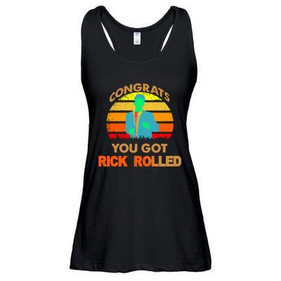 Congrats You Got Rick Rolled Meme Ladies Essential Flowy Tank