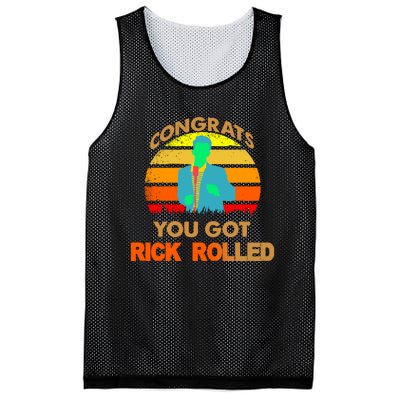 Congrats You Got Rick Rolled Meme Mesh Reversible Basketball Jersey Tank