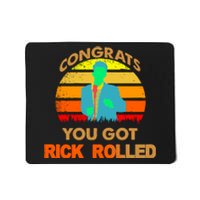 Congrats You Got Rick Rolled Meme Mousepad