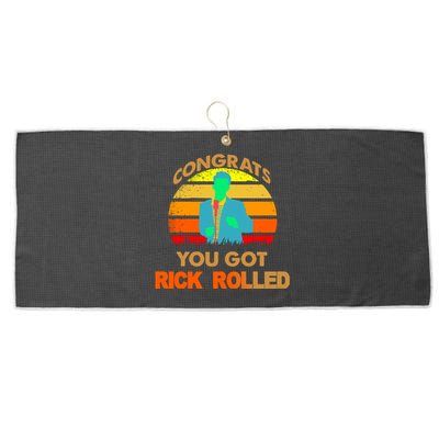 Congrats You Got Rick Rolled Meme Large Microfiber Waffle Golf Towel