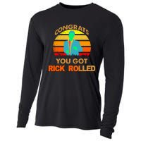 Congrats You Got Rick Rolled Meme Cooling Performance Long Sleeve Crew