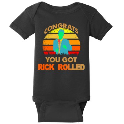 Congrats You Got Rick Rolled Meme Baby Bodysuit