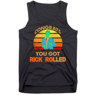 Congrats You Got Rick Rolled Meme Tank Top