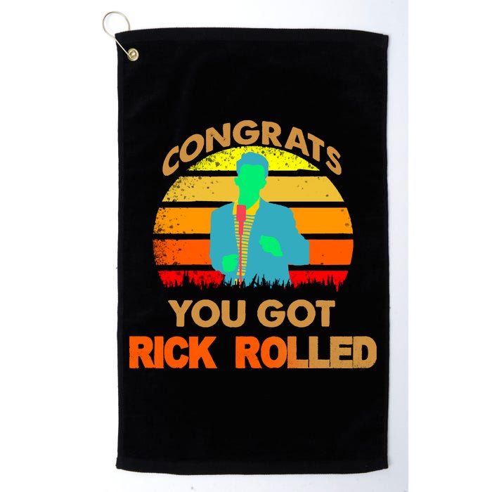 Congrats You Got Rick Rolled Meme Golf Towel