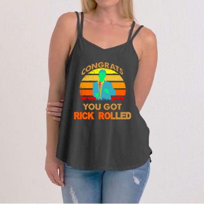 Congrats You Got Rick Rolled Meme Women's Strappy Tank