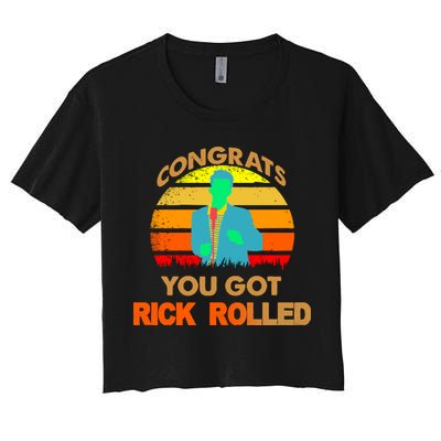 Congrats You Got Rick Rolled Meme Crop Top