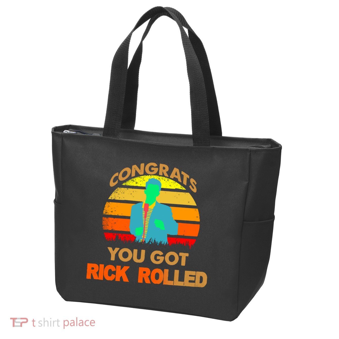Congrats You Got Rick Rolled Meme Zip Tote Bag