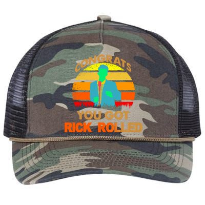 Congrats You Got Rick Rolled Meme Retro Rope Trucker Hat Cap