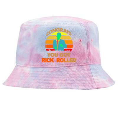 Congrats You Got Rick Rolled Meme Tie-Dyed Bucket Hat