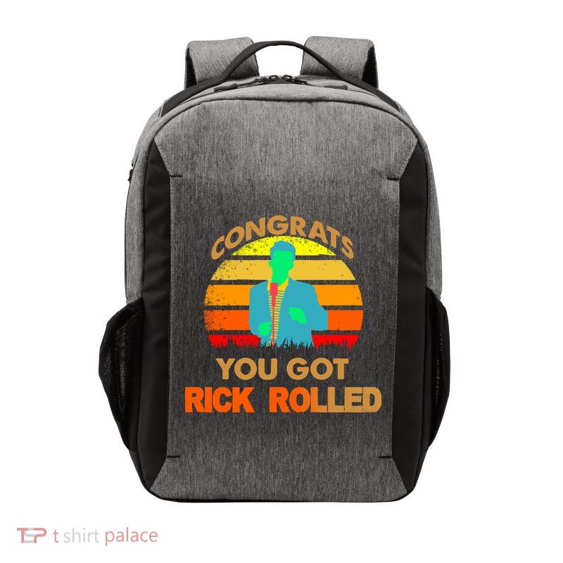 Congrats You Got Rick Rolled Meme Vector Backpack
