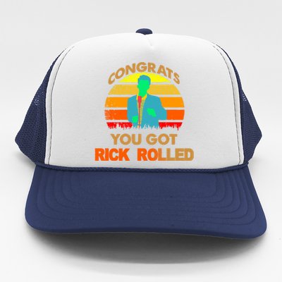 Congrats You Got Rick Rolled Meme Trucker Hat