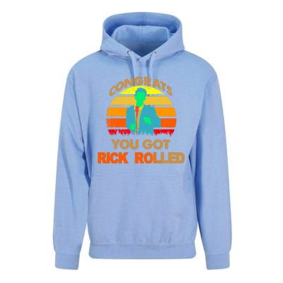 Congrats You Got Rick Rolled Meme Unisex Surf Hoodie